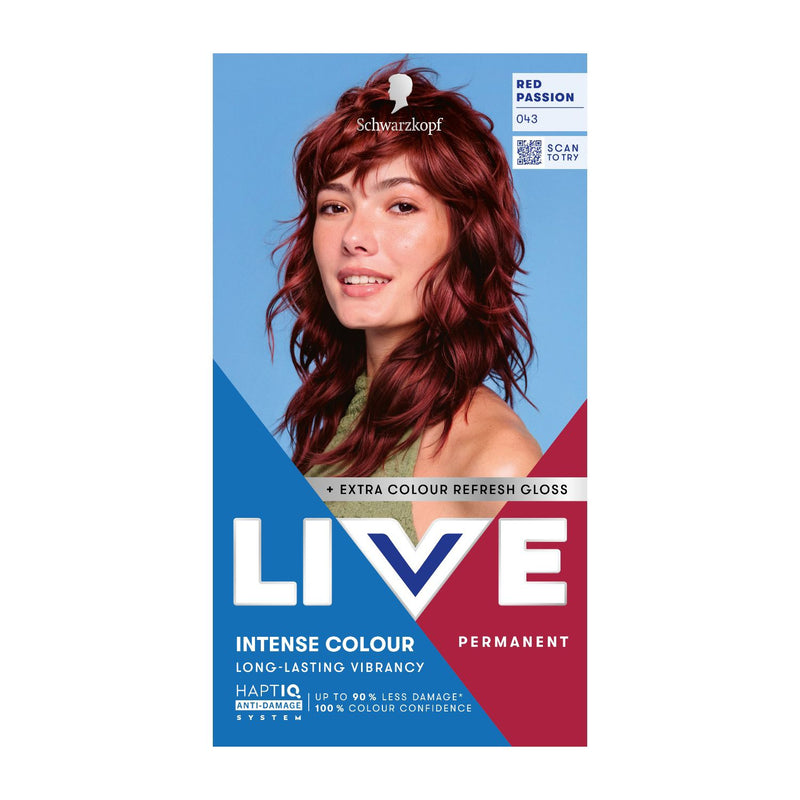 Schwarzkopf red permanent hair dye 043 Red Passion - British product