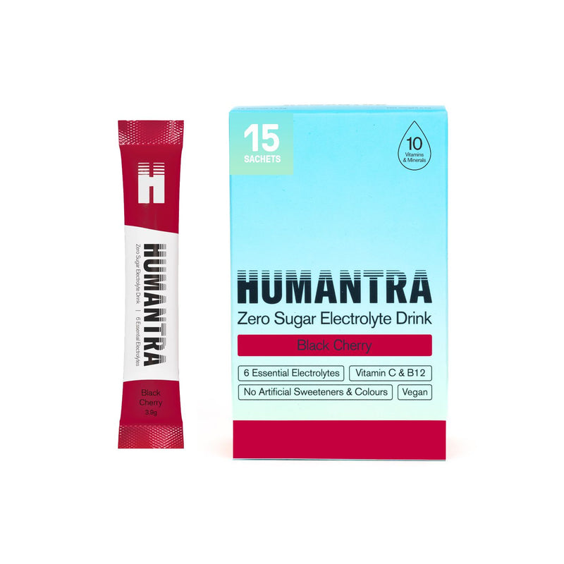 Humantra black cherry electrolyte powder 3.9g 15 sachets (British brand)