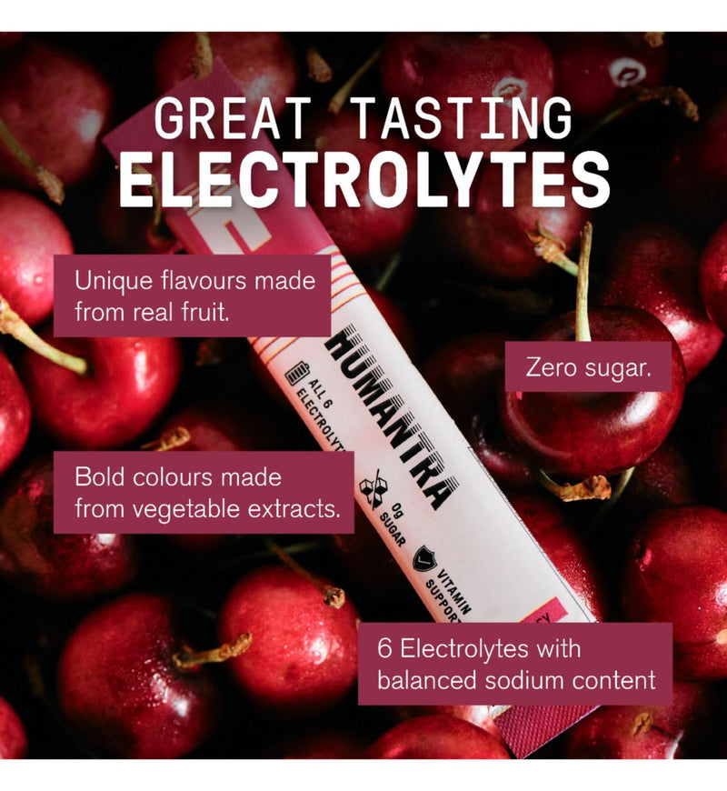 Humantra black cherry electrolyte powder 3 sachet pack - British product