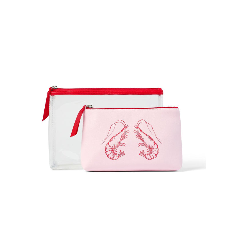 Boots duo toiletry bag with shrimp print - British product