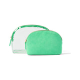 Boots clear washbags with green cord, set of 2 (British brand)