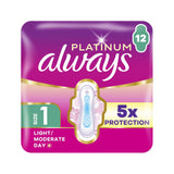Always Platinum sanitary towels light moderate flow size 1 12 pads - British product