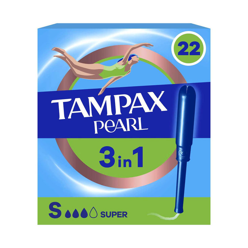 Tampax Pearl Super Tampons 22 pack with applicator (British brand)