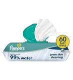 Pampers baby wipes 99% water plastic free 60 count, UK version