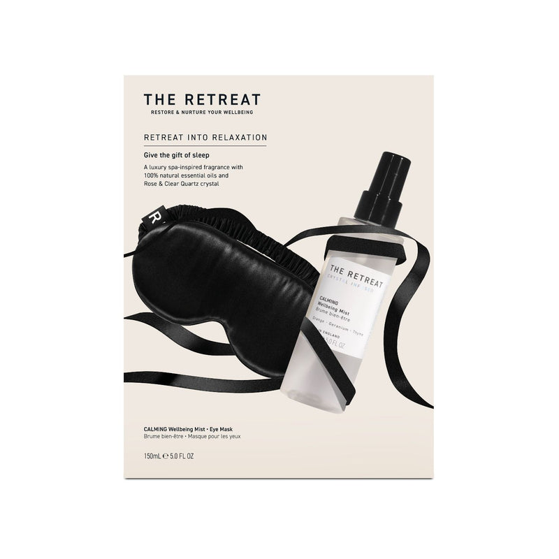 The Retreat relaxation gift set with mist and mask (British brand)