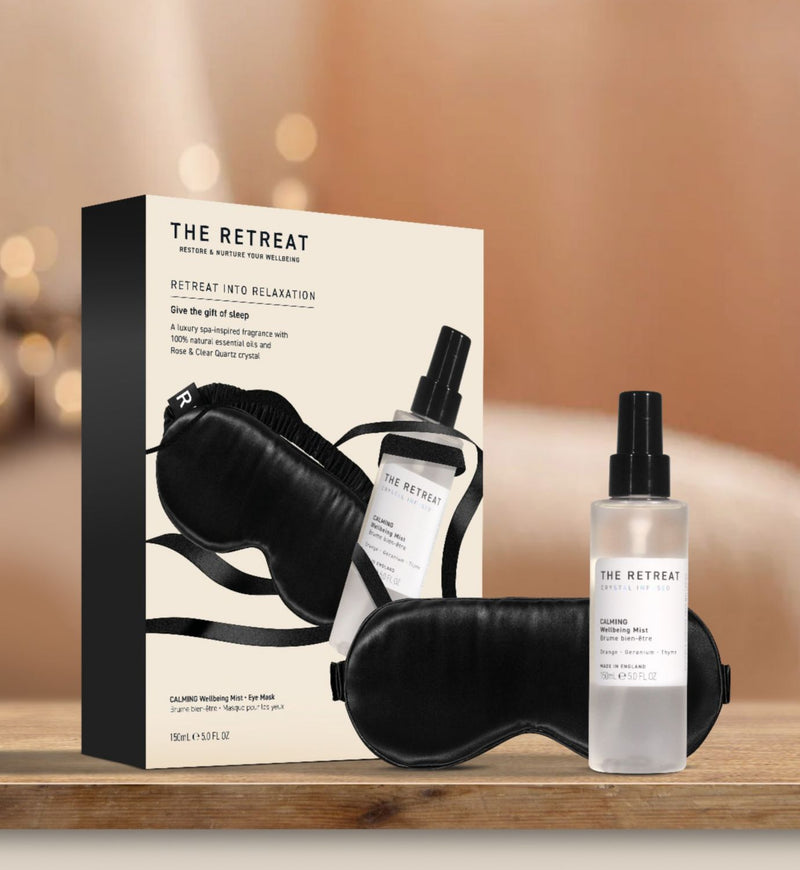 The Retreat relaxation gift set with mist and mask (British brand)