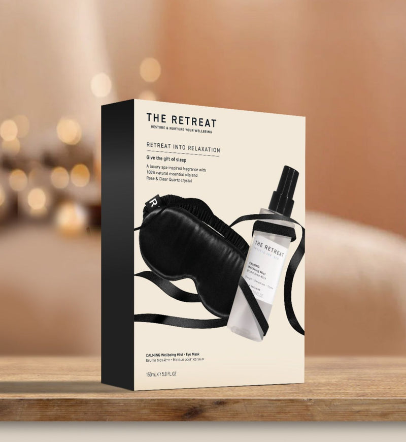 The Retreat relaxation gift set with mist and mask (British brand)
