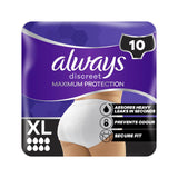Boots Always Discreet Maximum Protection Incontinence Pants XL x10- Buy online at McGrocer