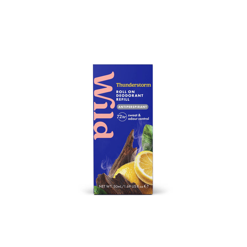 Wild antiperspirant Thunderstorm roll-on refill 50ml, imported from the UK