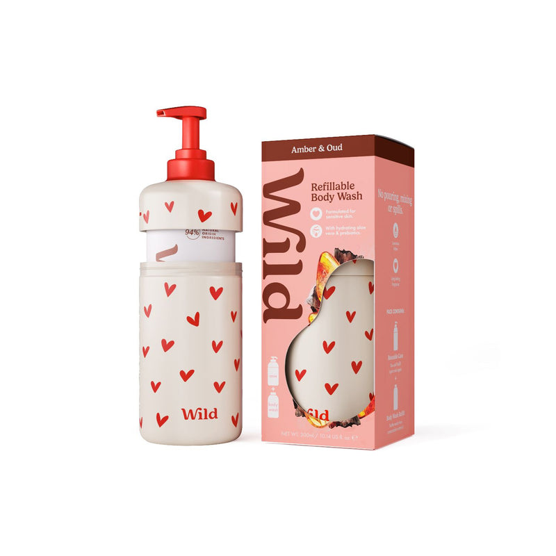 Wild Love Heart Body Wash with Amber & Oud Refill (British brand)