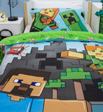 Minecraft single duvet set with Steve and Alex design (British brand)