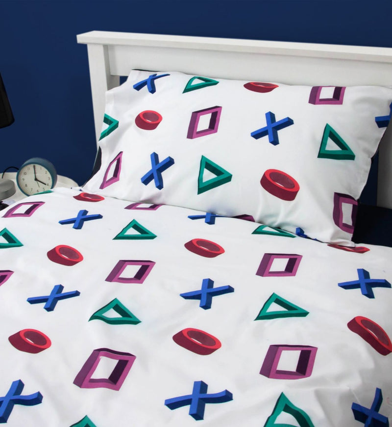 Sony PlayStation single duvet cover set with reversible design (British brand)