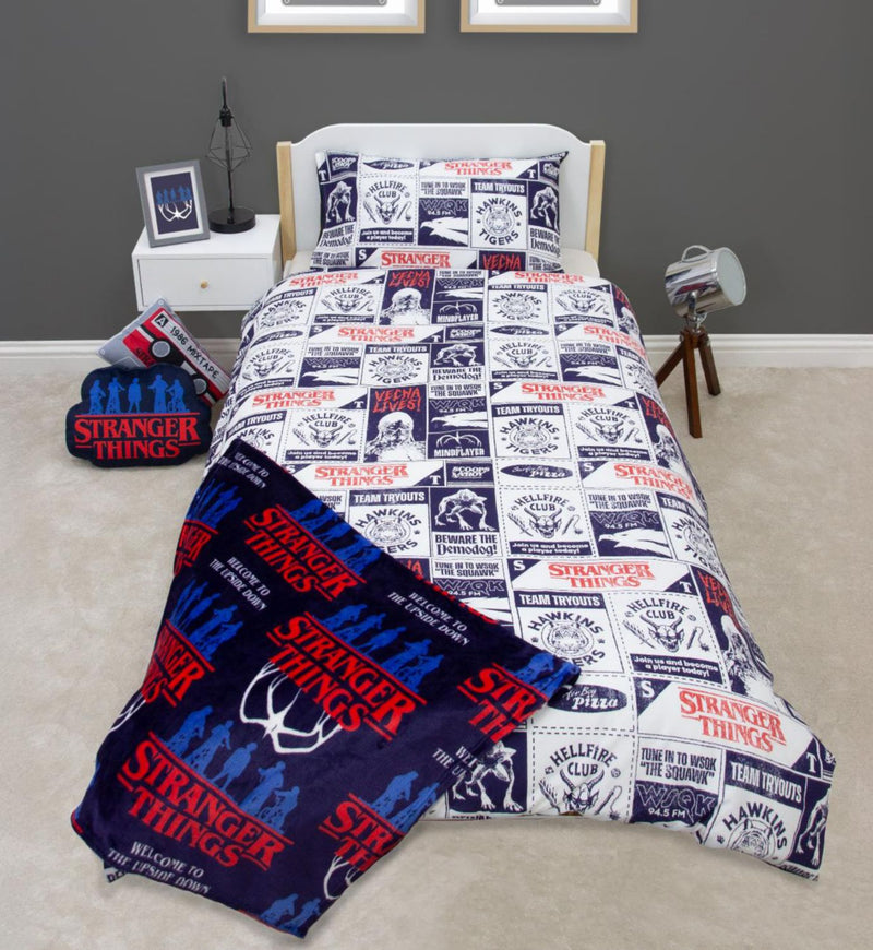 Stranger Things Flames single panel duvet cover set, imported from the UK
