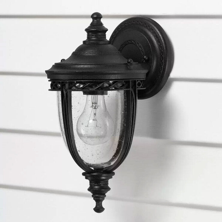 Feiss English Bridle wall lantern black outdoor lighting, UK version