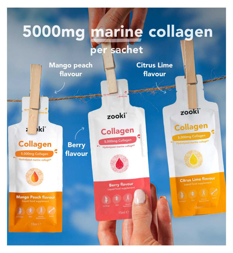 Zooki marine collagen variety pack 30x15ml sachets (British brand)