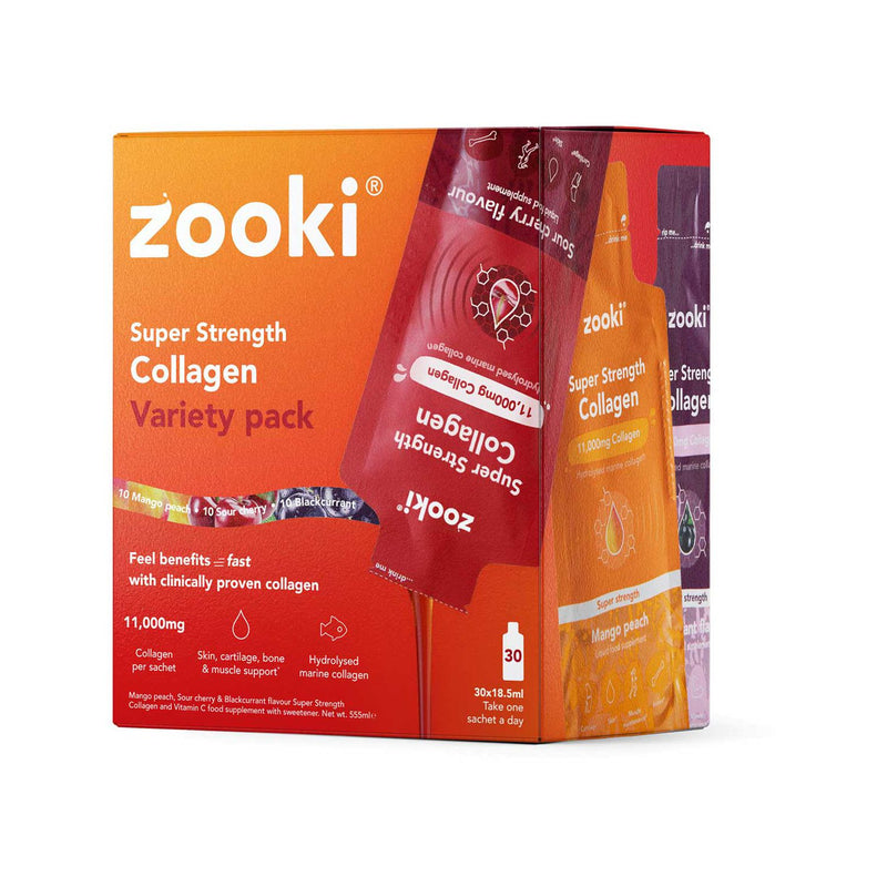 Zooki marine collagen variety pack 30 liquid sachets (British brand)