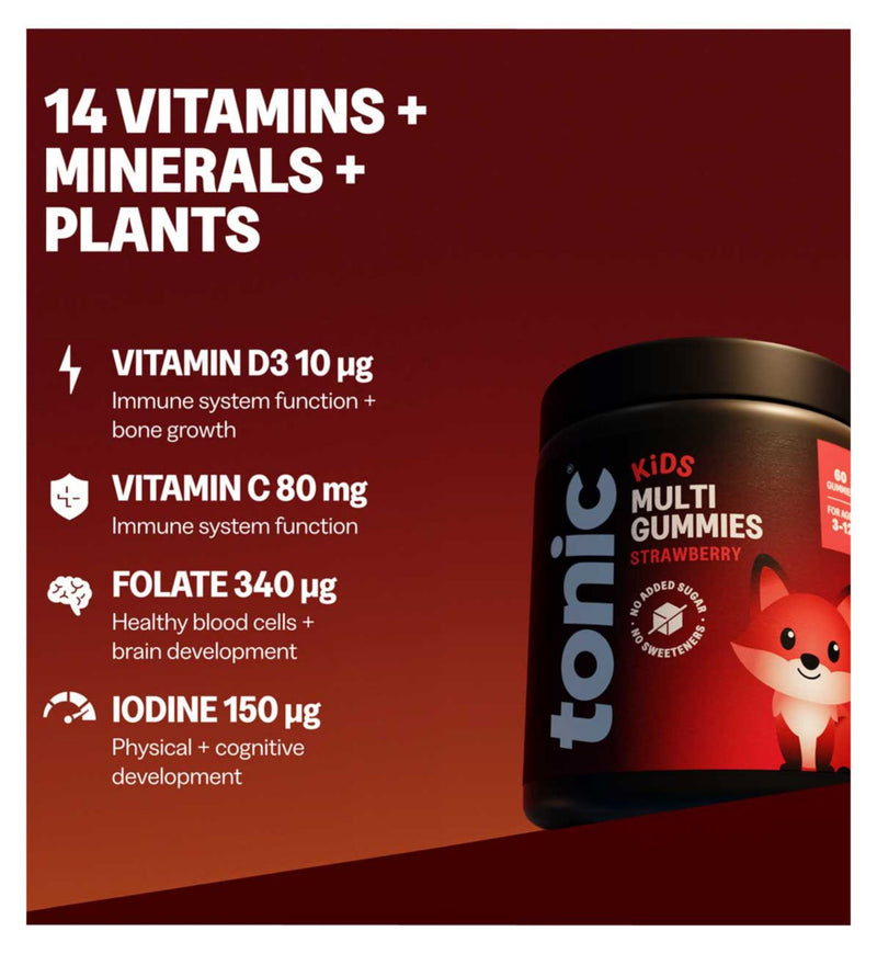 Tonic multivitamin gummies strawberry 30 count - British product