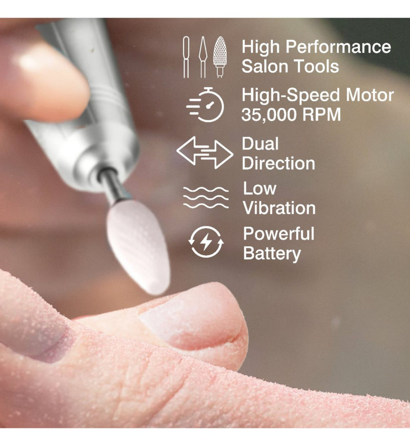 Rio Salon Pro nail drill with ceramic and tungsten bits, imported from the UK