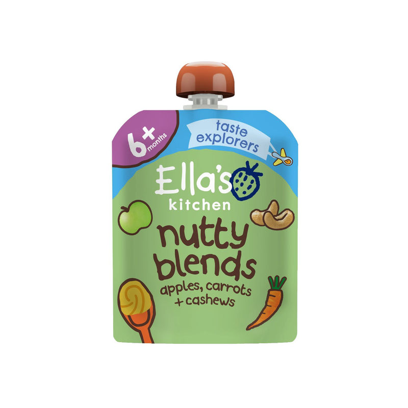 Ella's Kitchen nutty blends apples carrots cashews baby food 85g (British brand)