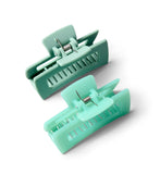 Boots green rectangle jaw clips 2-pack, imported from the UK