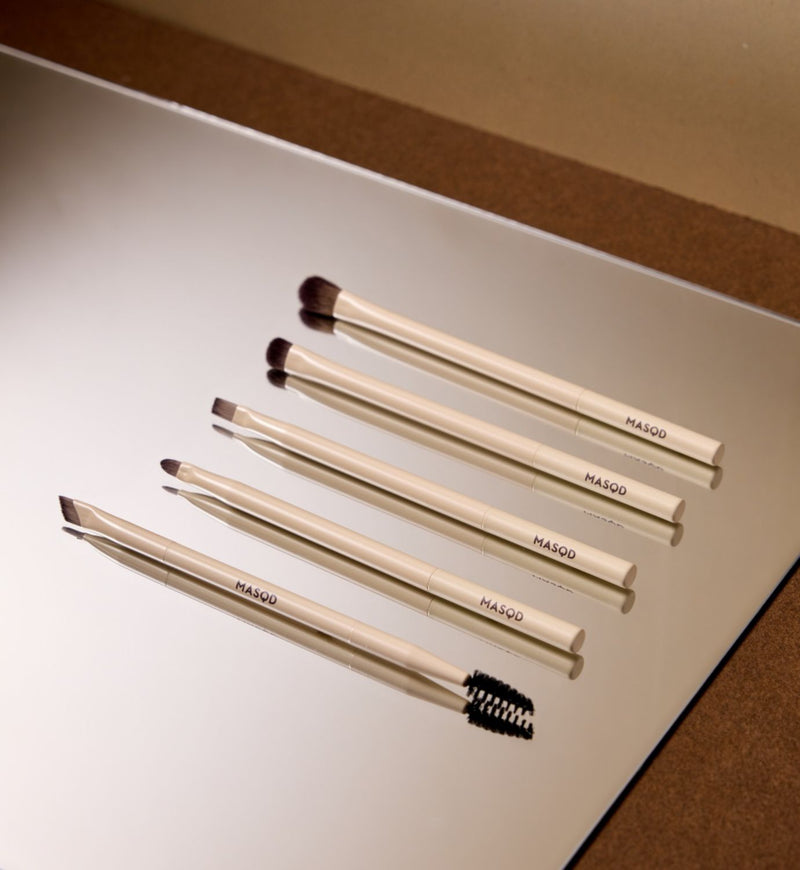 MASQD Liner & Spoolie brow brush set, imported from the UK