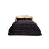 Silentnight faux fur duvet cover black double size set, imported from the UK