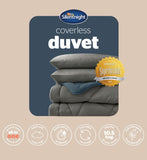Silentnight coverless duvet set blue charcoal double - British product