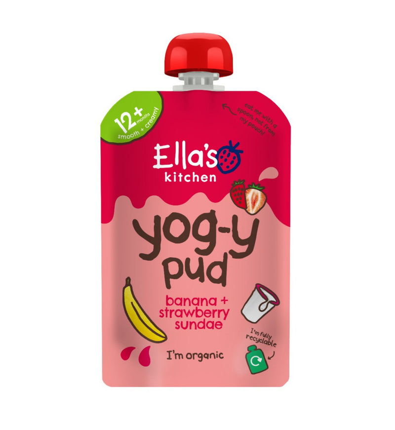 Ella's Kitchen organic strawberry banana yogurt pouch 90g (British brand)