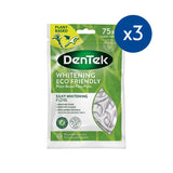 DenTek Whitening Floss Picks 3-pack 75 count, imported from the UK