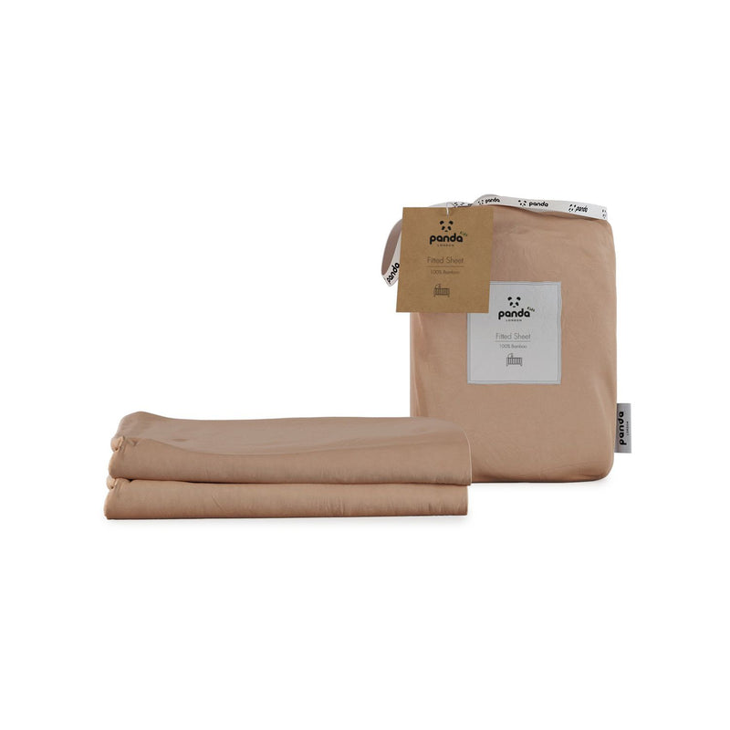 Panda Kids vintage pink bamboo cot bed sheet 2-pack (British brand)