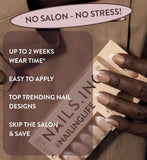 Nails.INC French tip almond press on nails 30 (British brand)