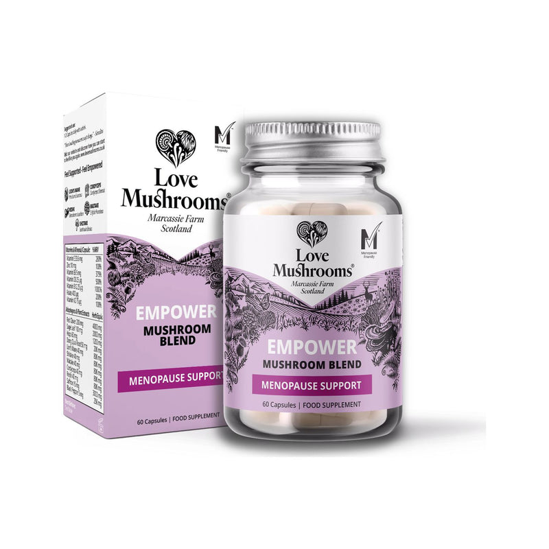 Love Mushrooms Empower Menopause Support capsules 60 count, UK version