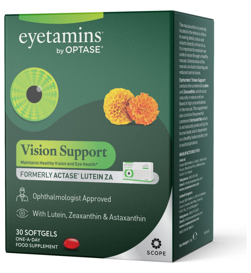 Optase eye supplement vision support 30 softgels (British brand)