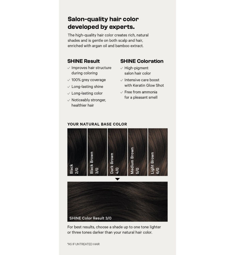 SHINE Professional hair dye Madrid Black Brown Natural (British brand)
