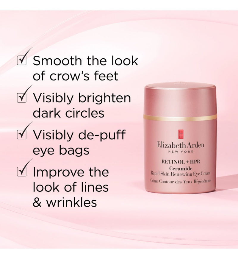 Elizabeth Arden Retinol and HPR Ceramide eye cream 15ml, imported from the UK