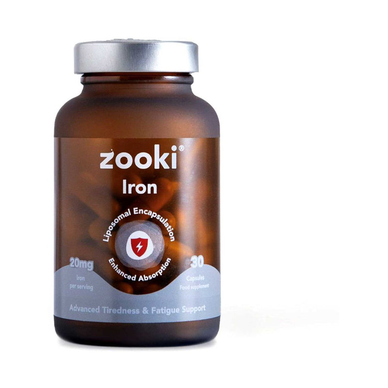Zooki Liposomal Iron 20mg 30 capsules, imported from the UK