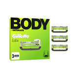 Gillette razor blade refill cartridges Body + Intimate 3 pack - British product