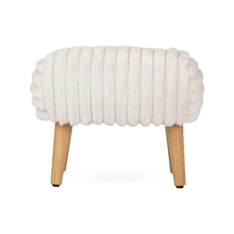 CuddleCo cream faux fur foot stool 46x35x35cm (British brand)