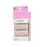 KISS press on nails almond jewel 32 count, imported from the UK