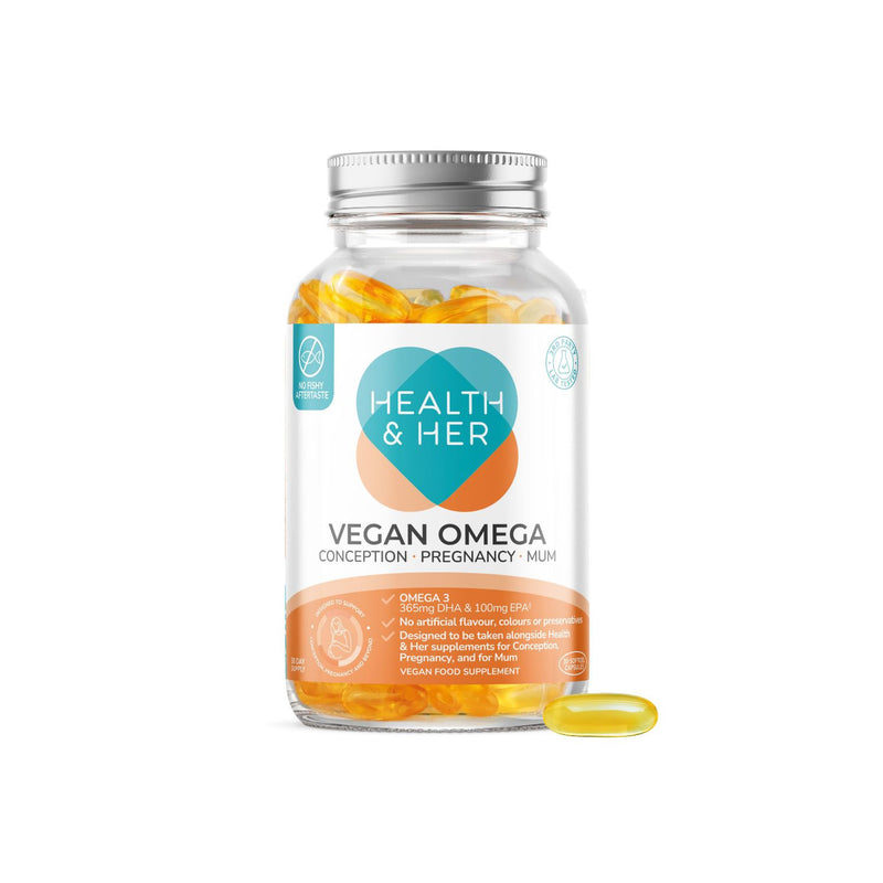 Health & Her vegan omega pregnancy supplement 30 capsules - British product