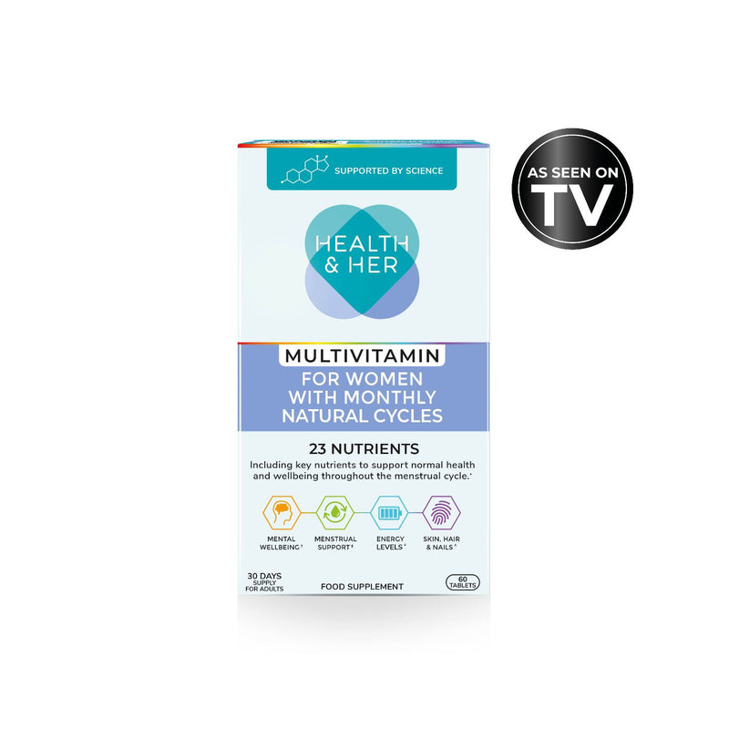 Health & Her menstrual multivitamin support 60 capsules - British product