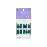 KISS magnetic press-on nails shimmering green 32 count, imported from the UK