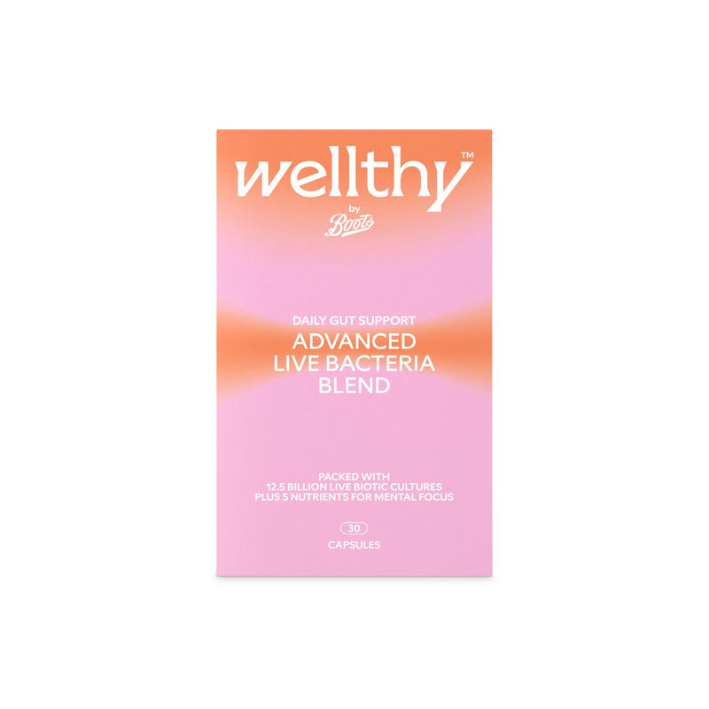 Wellthy by Boots daily gut support probiotic capsules 30, UK version