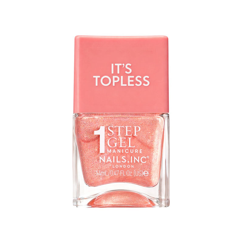 Nails.INC It's Topless peach iridescent nail polish 14ml, UK version