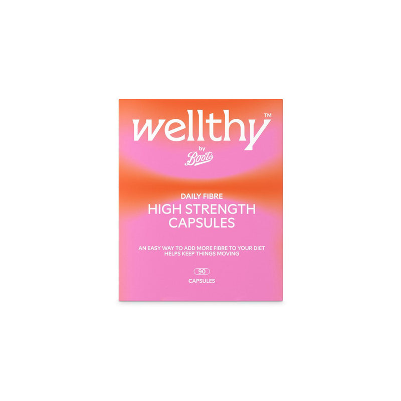 Wellthy Boots Daily Fibre capsules 90s, imported from the UK