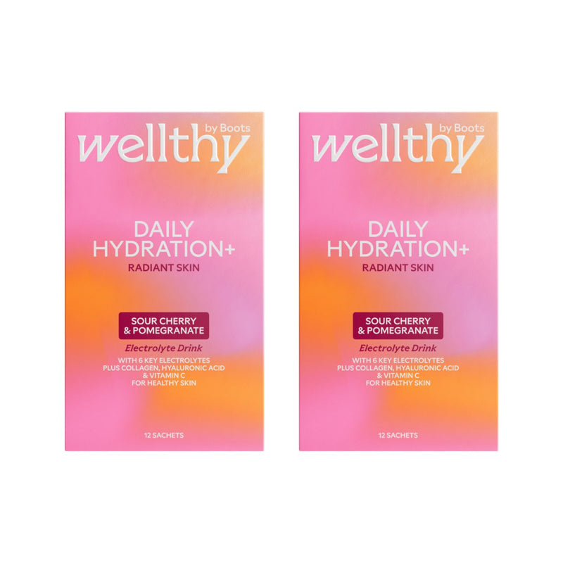 Wellthy by Boots radiant skin electrolyte powder 24 sachets (British brand)