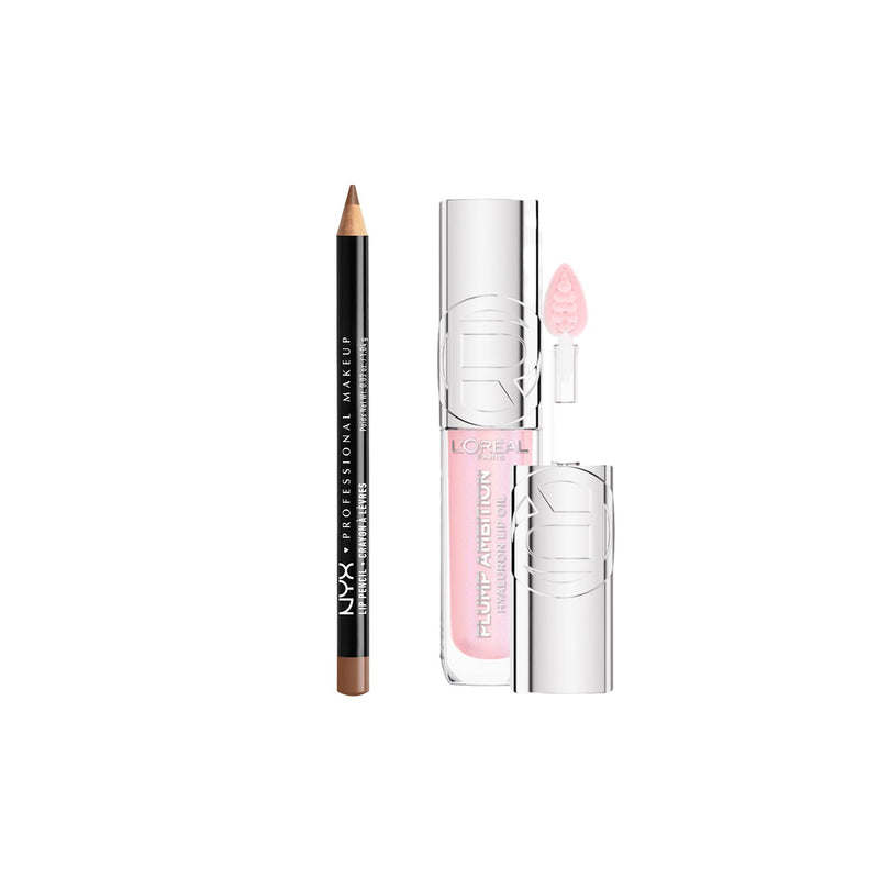 NYX L'Oreal lip liner and oil, Nude Truffle Cristal Ice - British product