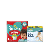 Pampers Baby-Dry nappy pants size 6 and wipes bundle - British product
