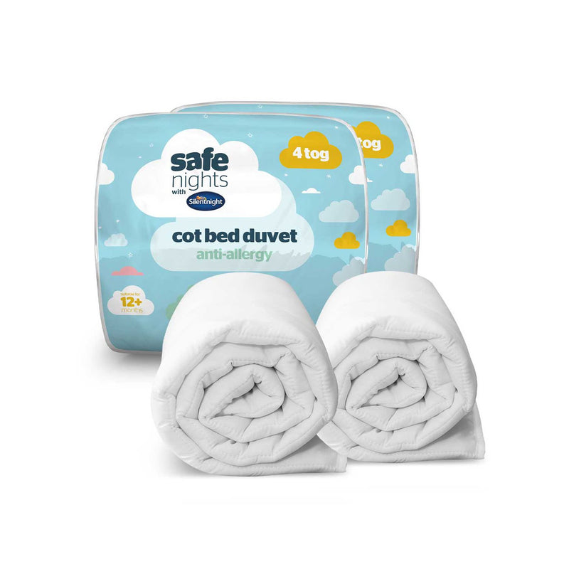 Silentnight anti allergy cot bed duvet 4 tog 2 pack (British brand)