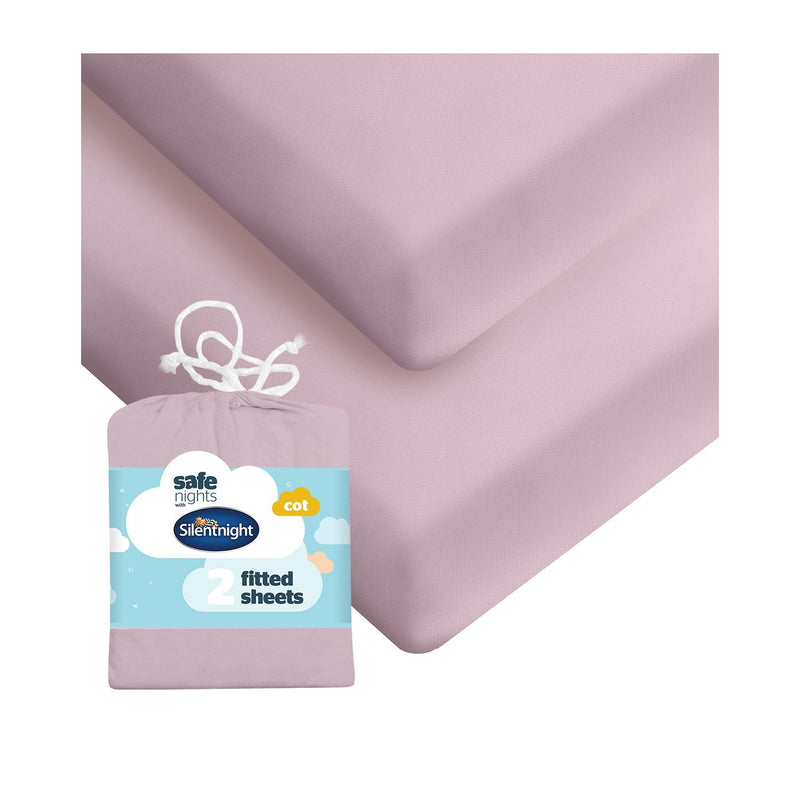 Silentnight fitted sheet pink cot 2 pack (British brand)